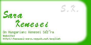 sara kenesei business card